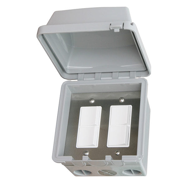 INFRATECH 14-4325 Dual Duplex Switch with Weatherproof Box for Surface Mount Installation