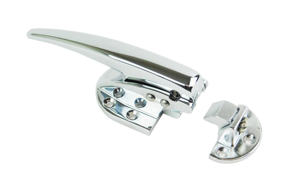 Kason 930 Series Surface-Mount Trigger Latch Complete Set (Chrome) – Reach-In Door Latch, Padlockable