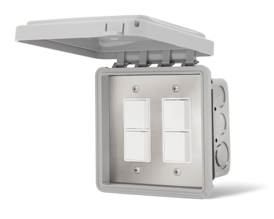 INFRATECH 14-4315 Dual Duplex Switch with Weatherproof Cover for In Wall Installation