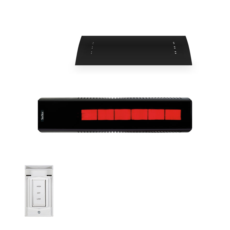 SunStar SGL0 Two-Stage Infrared Patio Heater with Heat Shield – 24,000/35,000 BTU Natural Gas Radiant Heater