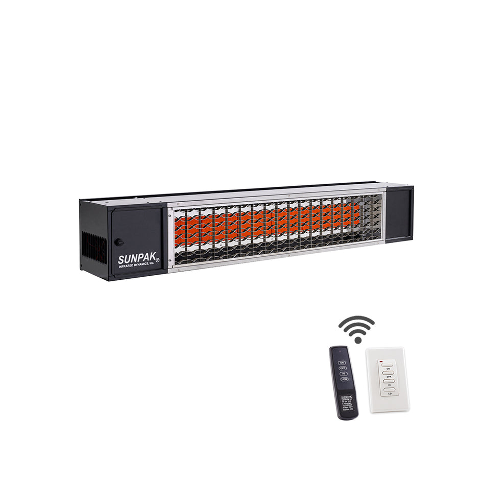 Sunpak S34-TSR 48″ Dual-Stage Infrared Gas Patio Heater – 25,000–34,000 BTU with Remote (NG/LP)