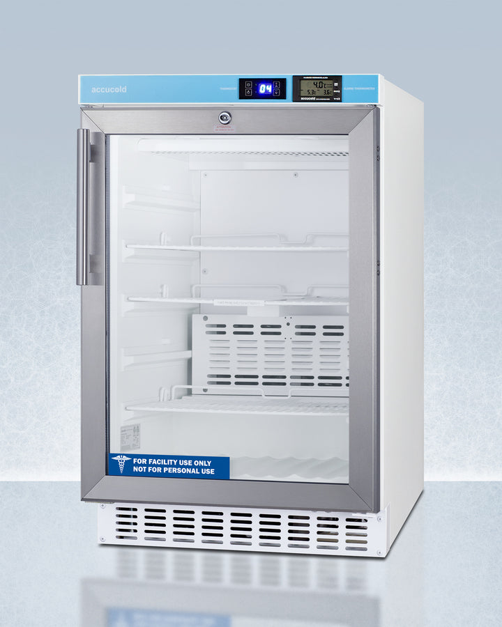 Summit ACR46GLCAL 20″ Wide Built-In Pharmacy / Vaccine Refrigerator — ADA Compliant, Glass Door