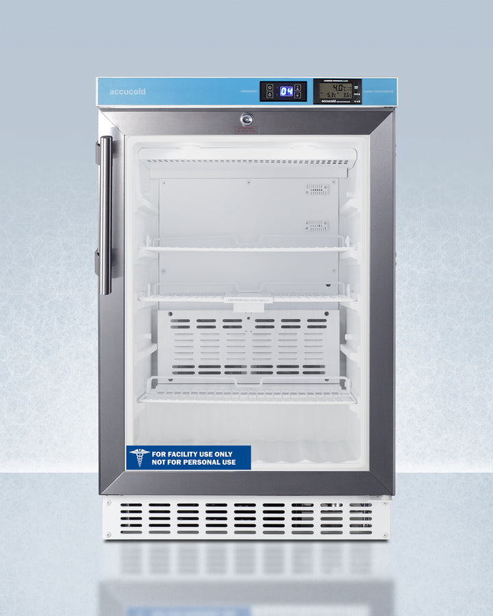 Summit ACR46GLCAL 20″ Wide Built-In Pharmacy / Vaccine Refrigerator — ADA Compliant, Glass Door