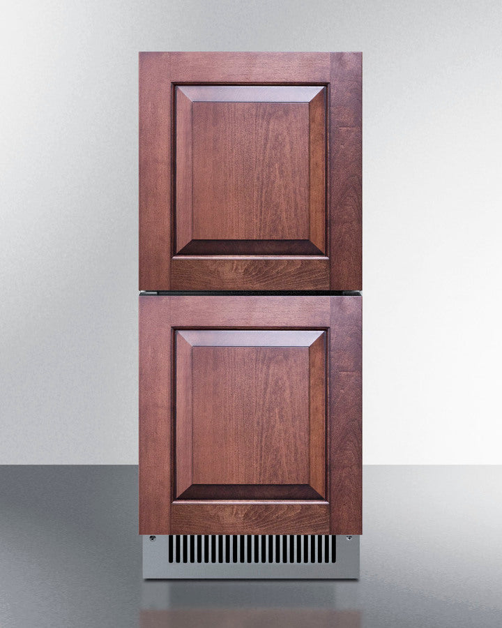 Summit ADRD15 15″ Wide 2-Drawer All-Refrigerator – ADA Height, Stainless Steel / Panel-Ready