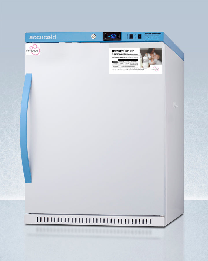 Accucold AFZ5PVBIADAMC 4 cu. ft ADA-Height MOMCUBE® Breast-Milk Freezer – −18 °F to −4 °F, Digital Controls, White Cabinet