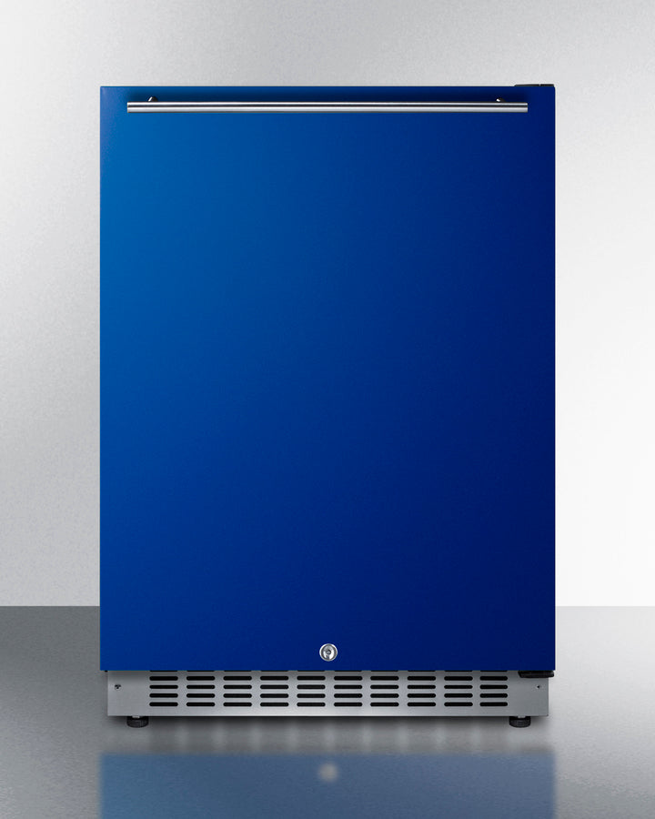 Summit AL54B 24″ Wide Built-In / Undercounter Refrigerator – ADA-Height, Cobalt Blue Door, Black Cabinet