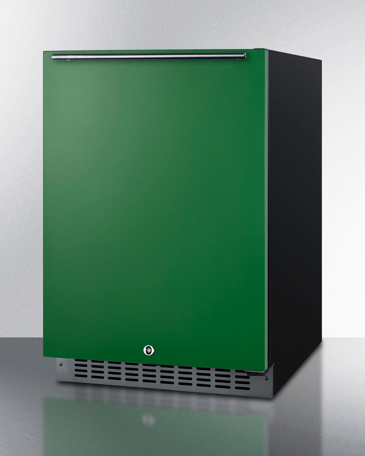 Summit AL54G 24″ Wide ADA-Height Built-In Refrigerator – Emerald Green Door, Black Cabinet