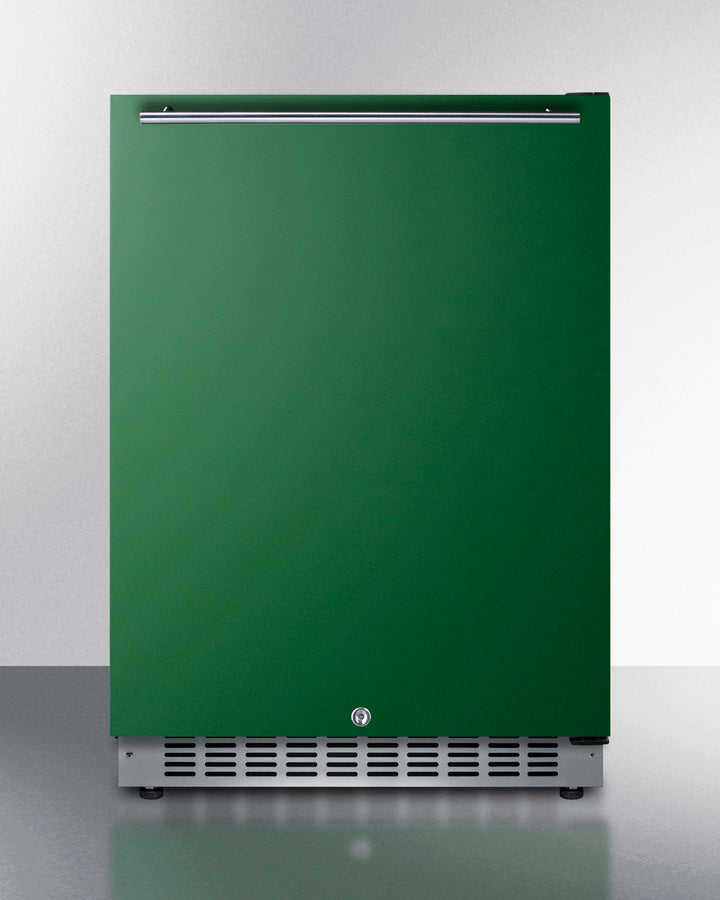Summit AL54G 24″ Wide ADA-Height Built-In Refrigerator – Emerald Green Door, Black Cabinet