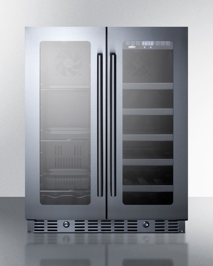 Summit ALFD24WBVCSS 24″ Wide Built-In Wine/Beverage Center – Stainless Steel Cabinet & Dual-Zone Glass Doors