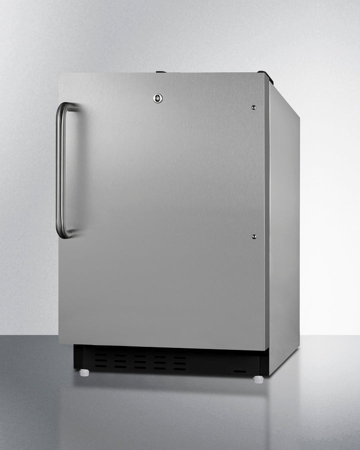 Summit ALRF49BCSS 21″ Wide Built-In ADA Refrigerator-Freezer — Stainless Steel Cabinet & Door