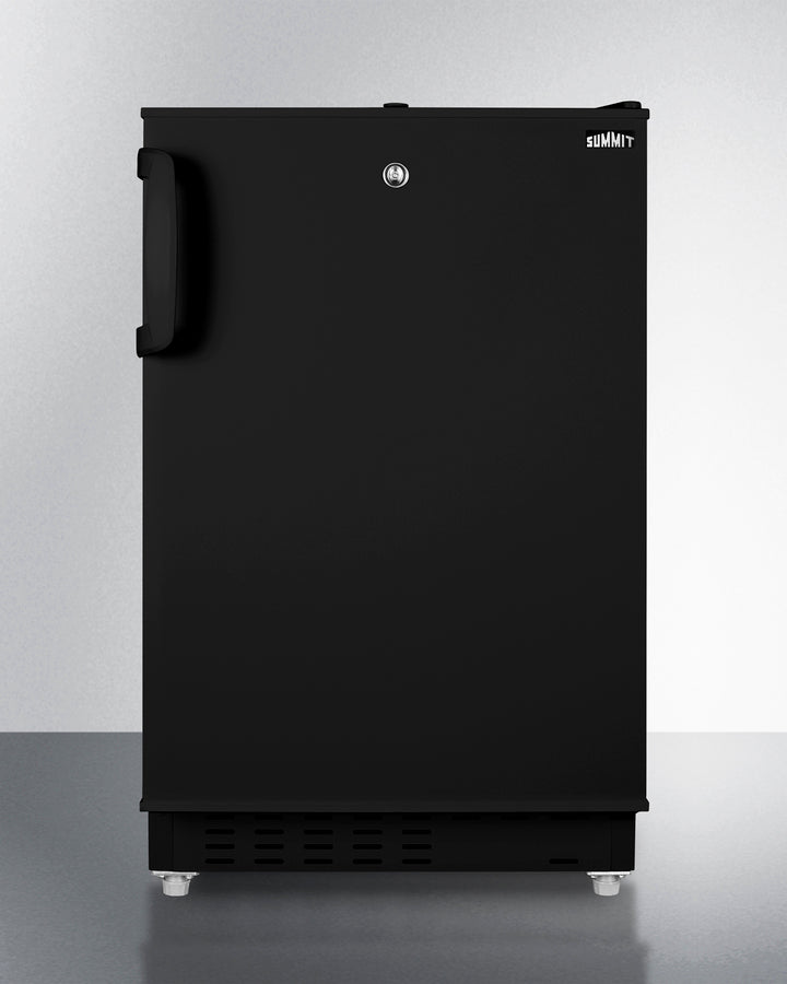 Summit ALRF49B 20″ Wide Built-In ADA Refrigerator-Freezer — Black Finish