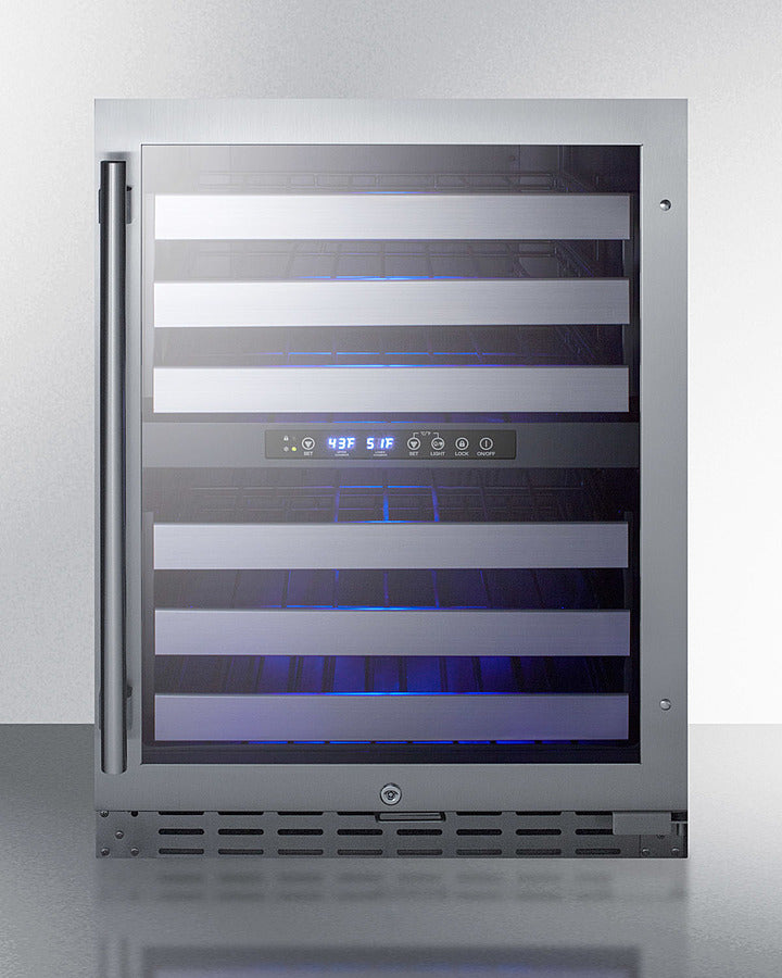 Summit ALWC532 24" Wide 46-Bottle Dual Zone Wine Cellar – ADA Compliant Built-In/Freestanding, Commercially Approved