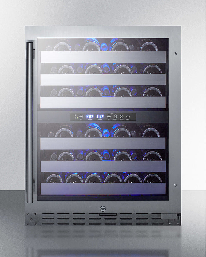 Summit ALWC532 24" Wide 46-Bottle Dual Zone Wine Cellar – ADA Compliant Built-In/Freestanding, Commercially Approved