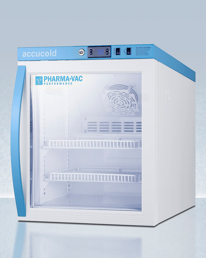 AccuCold ARG2PV Compact Vaccine & Medication Refrigerator – 1.94 cu ft, Glass Door, +2 °C to +8 °C