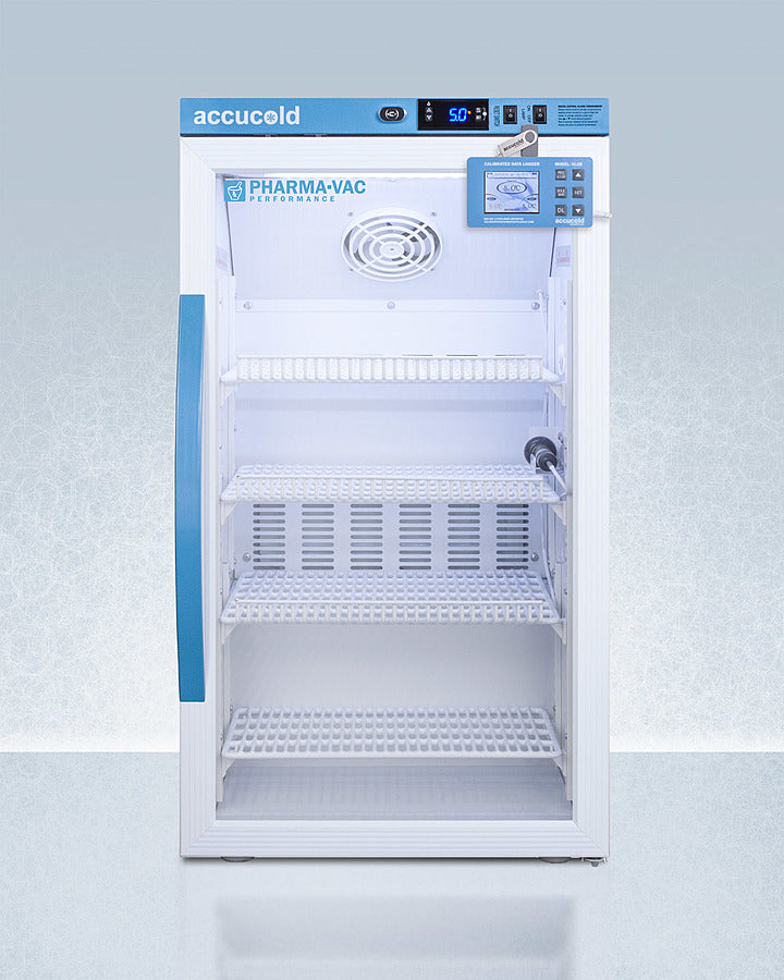 Accucold ARG3PVDL2B 3.0 cu. ft. Counter-Height Vaccine Refrigerator – Glass Door, Digital Logger & Alarm