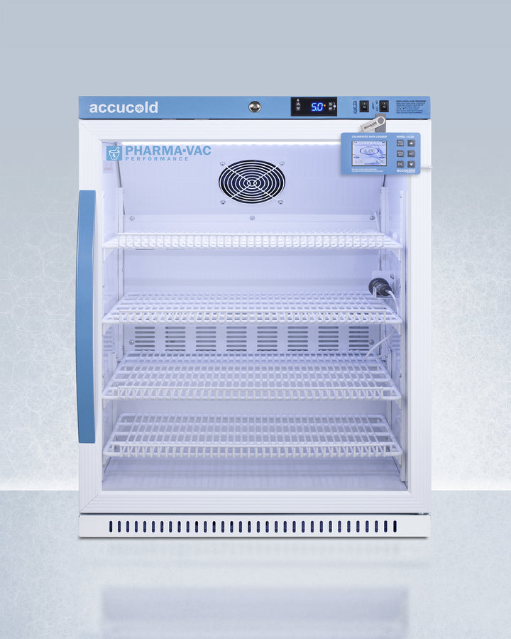 Accucold ARG61PVBIADADL2B 24″ Wide ADA-Height Medical / Vaccine Refrigerator – Glass Door, NIST Data Logger Included