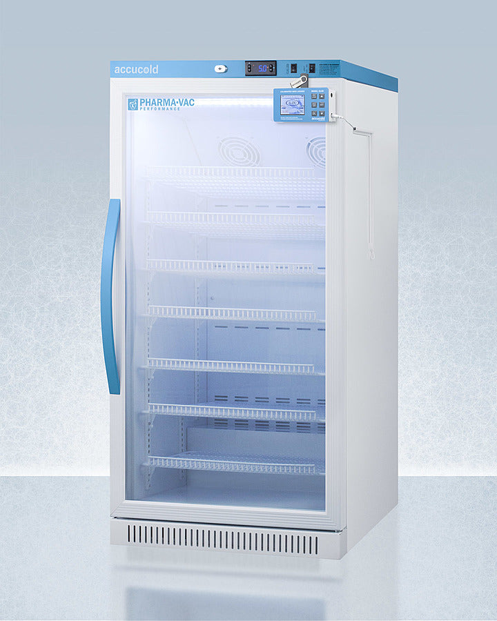 Accucold ARG8PVDL2B 8 cu. ft. Upright Vaccine Refrigerator – Glass-Door, 2–8 °C, White Cabinet