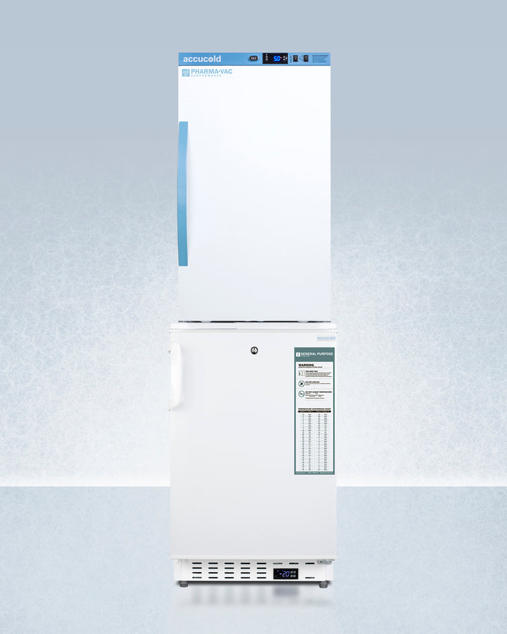 Accucold ARS3PV-ADA305AFSTACK 20″ Wide Stacked Vaccine/Pharmacy Refrigerator-Freezer Combo – 5.47 cu ft Total, White Cabinet