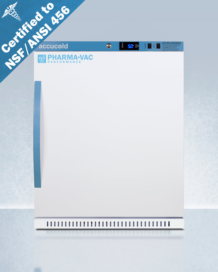 Accucold ARS62PVBIADA456 6 cu ft ADA-Height Vaccine/Medication Refrigerator – White Finish