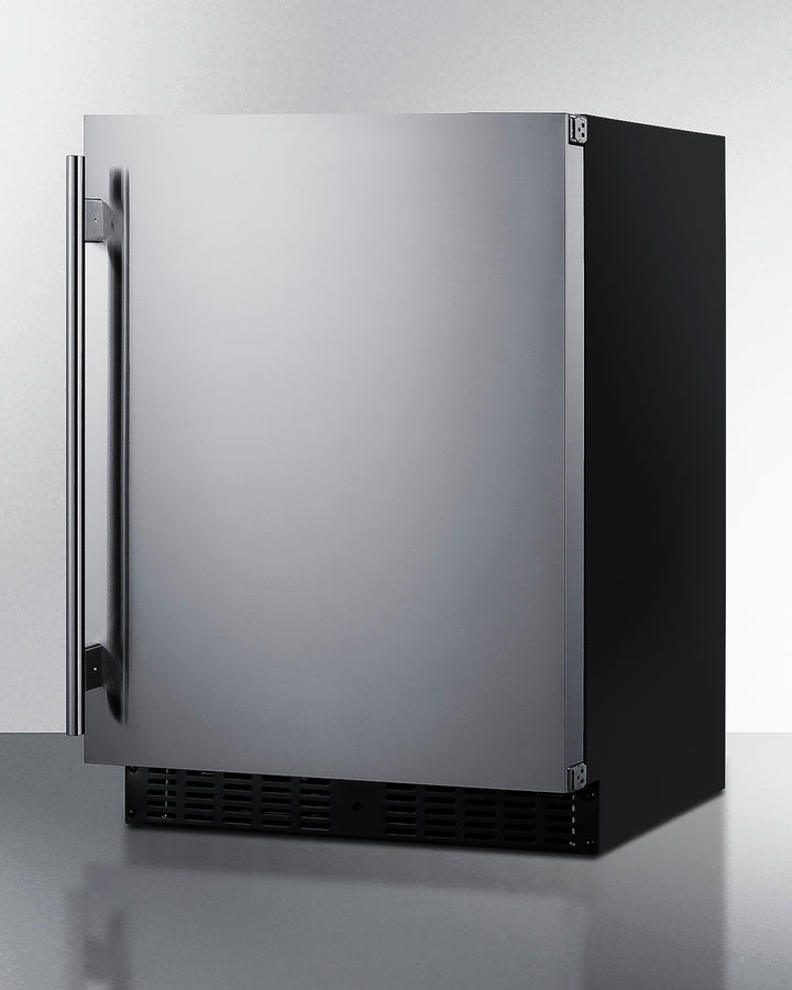 Summit ASDS2413 24″ Wide Built-In All-Refrigerator – ADA-Height, 3.1 cu ft, Stainless Steel Door, Black Cabinet