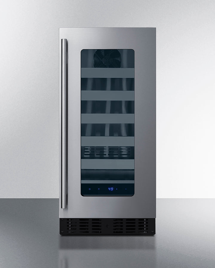 Summit ASDW1522 15″ Wide ADA-Height Shallow Wine Cellar – Glass Door, Built-In