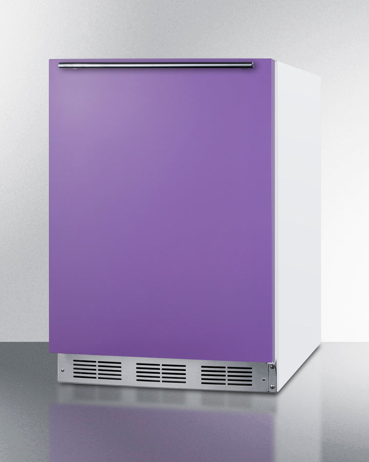 Summit BAR611WHPADA 24″ Wide ADA-Height All-Refrigerator – Lavender Purple Door, White Cabinet