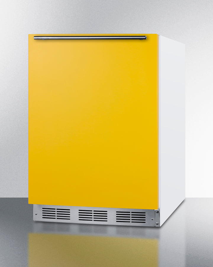 Summit BAR611WHYADA 24″ Wide ADA Height All-Refrigerator – Saffron Gold Door, White Cabinet