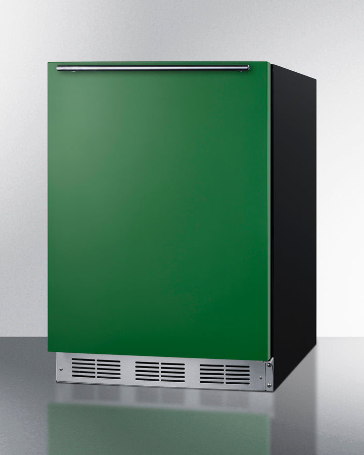 Summit BAR631BKGADA 24″ Wide ADA-Height All-Refrigerator – Emerald Green Door, 5.8 cu ft, Automatic Defrost