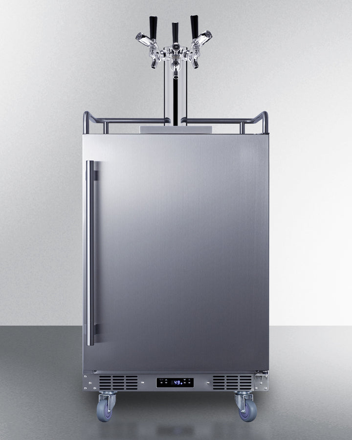 Summit BC74OSCOMTRIPLE 24″ Wide Built-In Outdoor Commercial Beer Kegerator – Stainless Steel Cabinet, Triple Tap