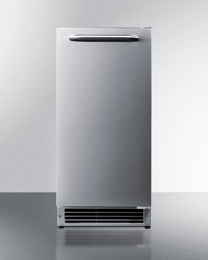 Summit BIM26H34 15″ Wide Built-In No-Drain Ice Maker – 25 lb/Day Crescent Ice, 22 lb Storage, ADA-Adjustable Height