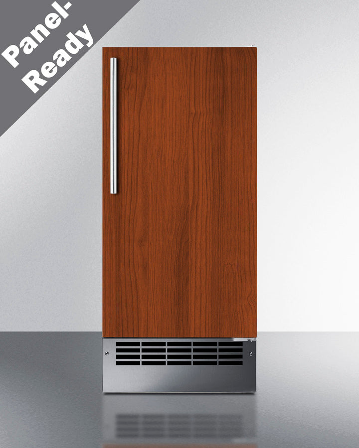 Summit BIM26H34IF 15″ Wide Panel-Ready Drain-Free Icemaker – 25 lb/Day Crescent Cube, 34″ Height