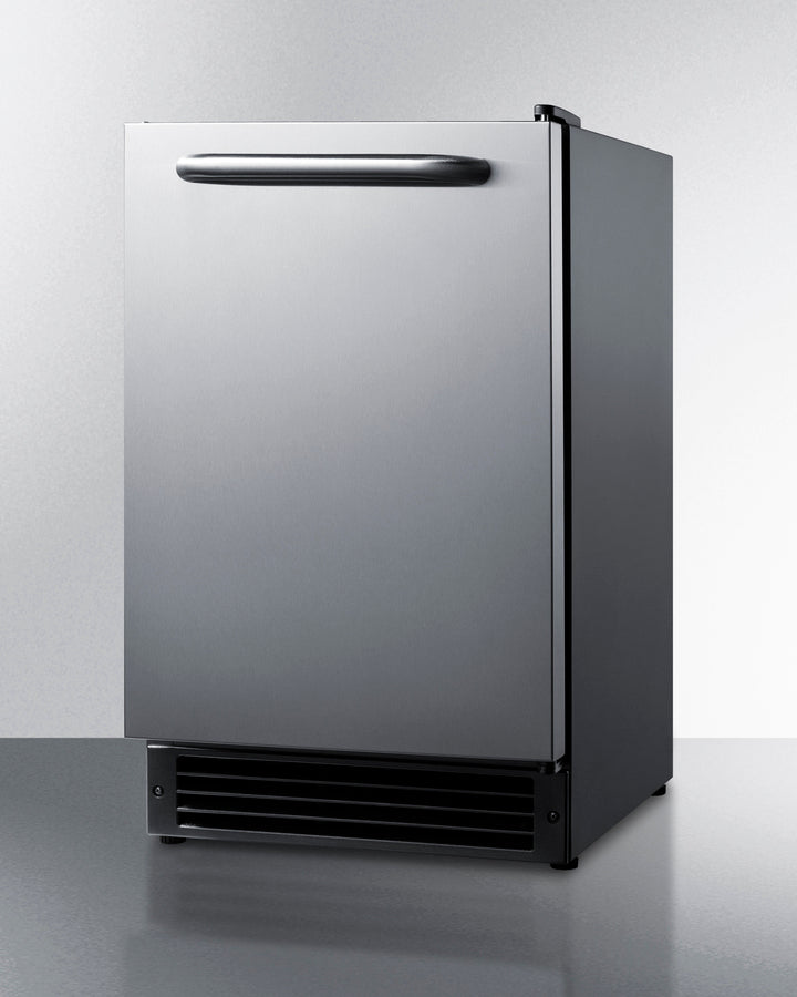 Summit BIM26 15-lb Drain-Free Built-In Icemaker – 12 lb Storage, Stainless Steel Door