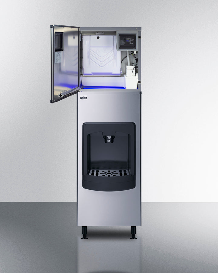 Summit BIM350KDISP Commercial Clear-Cube Ice Machine with Dispenser – 350 lb/Day, 130 lb Storage