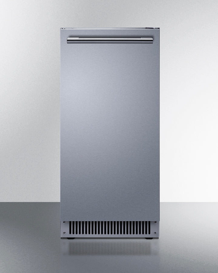 Summit BIM63OSADA 14.75" Wide 68 lb. Outdoor Clear Icemaker – ADA Compliant, Stainless Steel