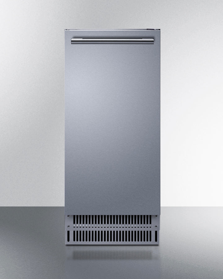 Summit BIM63OSADA 14.75" Wide 68 lb. Outdoor Clear Icemaker – ADA Compliant, Stainless Steel