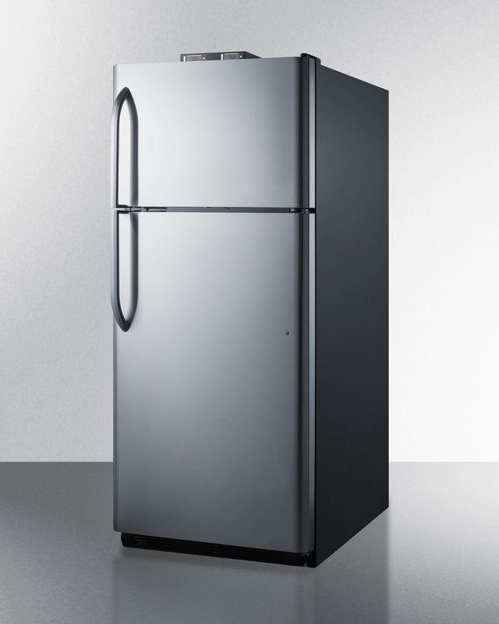Summit BKRF18PL 30″ Wide 18 cu ft Break-Room Refrigerator-Freezer – Frost-Free, Stainless-Look Doors, Gray Cabinet