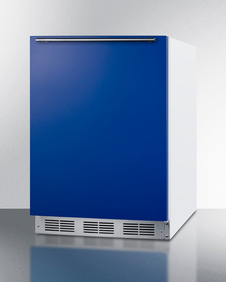 Summit BRF611WHBADA 24″ Wide ADA-Height Refrigerator-Freezer – Cobalt Blue Door, 5.04 cu ft