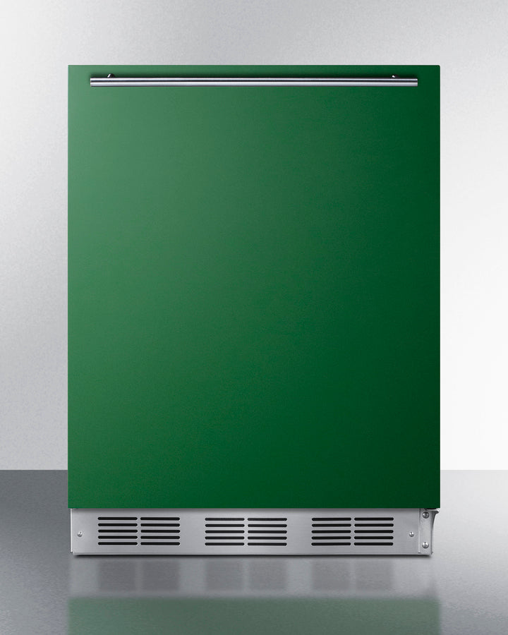 Summit BRF631BKGADA 24″ Wide ADA-Height Refrigerator-Freezer – Emerald Green Door, Black Cabinet