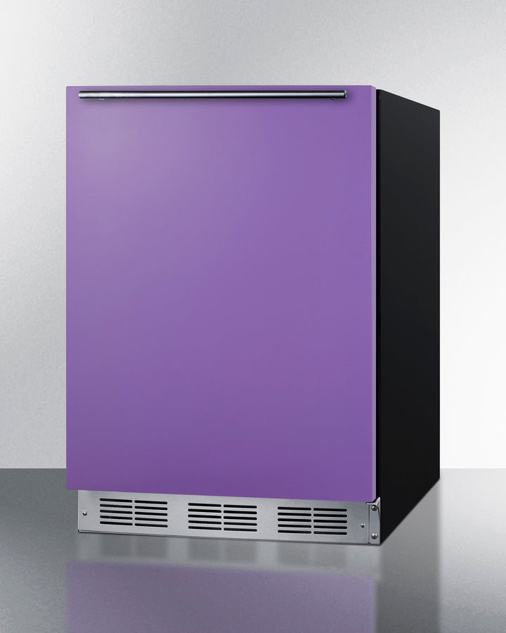 Summit BAR631BKPADA 24″ Wide ADA-Height All-Refrigerator – Lavender Purple Door, Black Cabinet