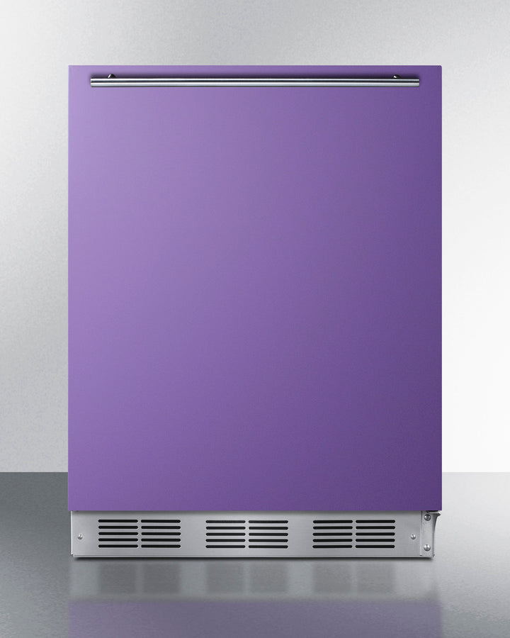 Summit BRF611WHPADA 24″ Wide ADA-Height Refrigerator-Freezer – Lavender Purple Door, White Cabinet