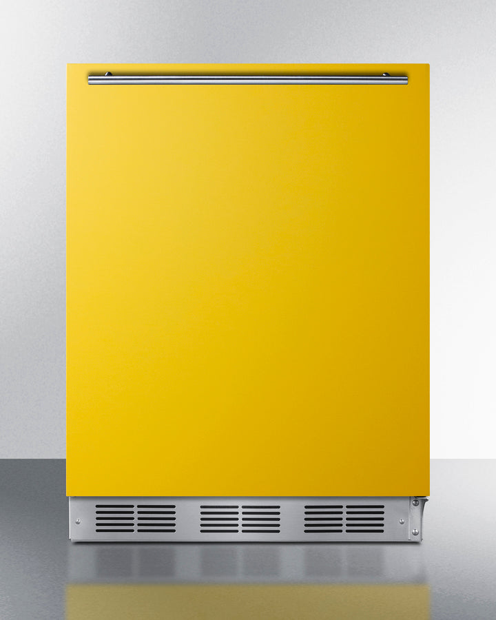 Summit BAR631BKYADA 24″ Wide ADA-Height All-Refrigerator – Saffron Gold Door, Black Cabinet