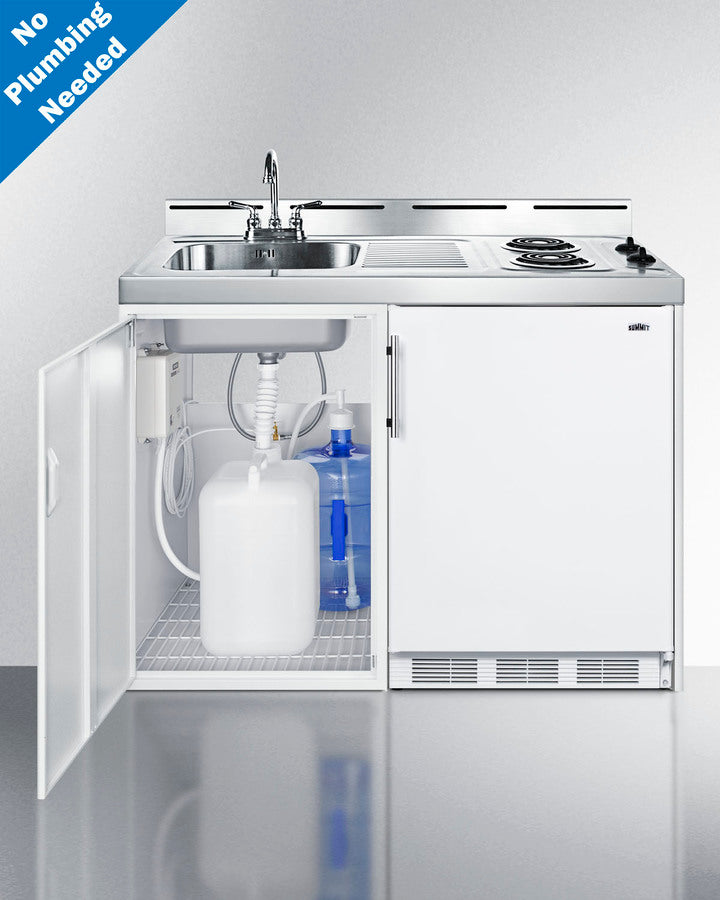 Summit CKPUMPKIT “No-Plumbing” Water Pump Kit – 5 Gallon Fresh Jug + 6 Gallon Waste Tank, 110 V Pump, Hardware Included