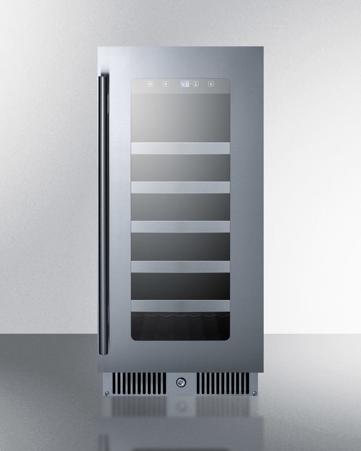 Summit CL155WC 14.88" Wide 3.2 Cu.Ft. 29 Bottle Wine Cellar – Built-In/Freestanding, Black