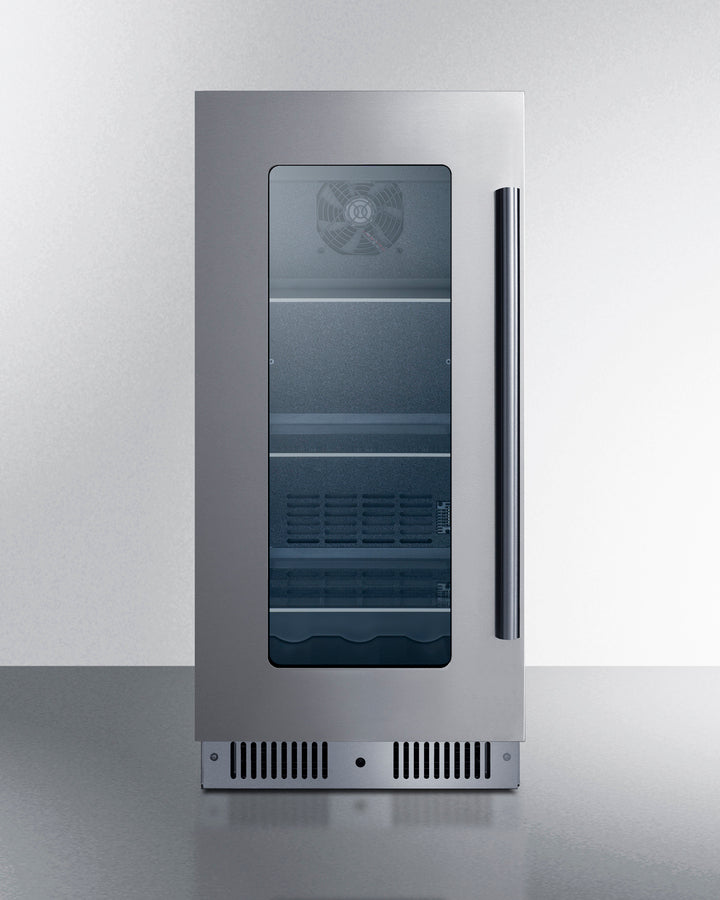 Summit CL156BV1CSS 15″ Wide Built-In Beverage Center – Stainless Steel/Glass Door Cabinet