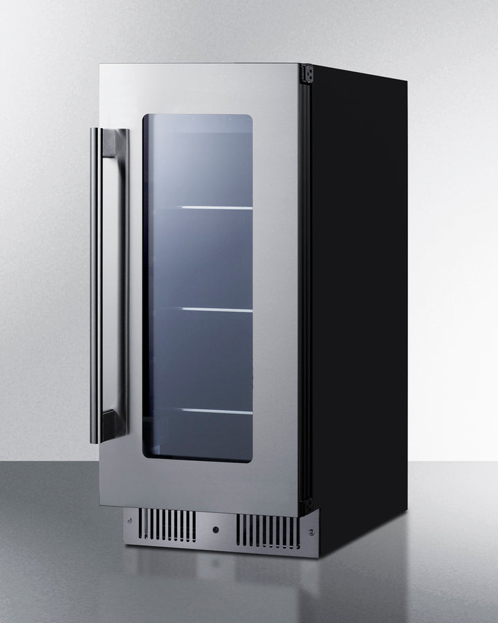Summit CL156BV1 15″ Wide Built-In Beverage Center – Tinted Glass Door, Black Cabinet
