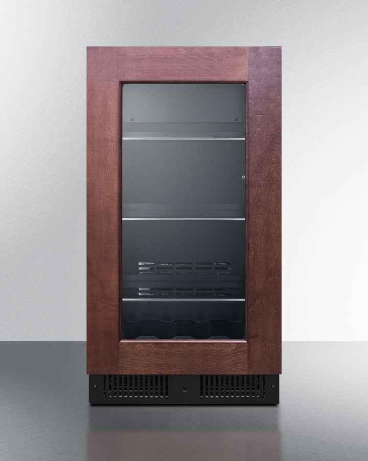 Summit CL181WBVPNR 18″ Wide Built-In Beverage Center – Tempered Glass Door, Black Cabinet