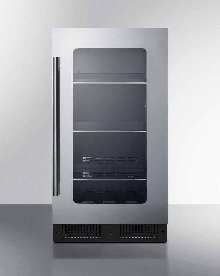 Summit CL181WBVCSS 18″ Wide Built-In Beverage Center — Stainless Steel Trimmed Glass Door, 2.9 cu. ft.