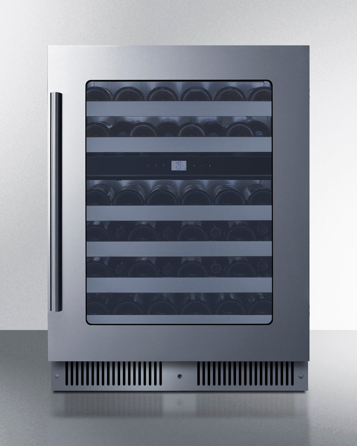 Summit CL244WC2CSS 24″ Wide Dual-Zone Built-In Wine Cellar – Stainless Steel Cabinet with Glass Door