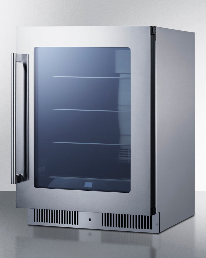 Summit CL24BV1CSS 24″ Wide Built-In Beverage Center – Stainless Steel Cabinet, Glass Door