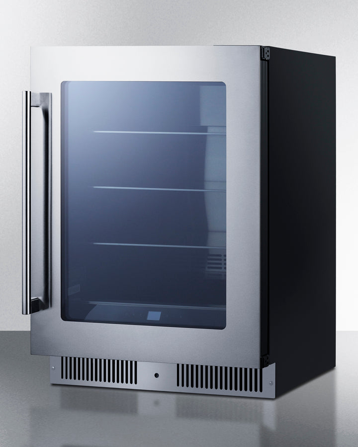 Summit CL24BV1 24″ Wide Built-In Beverage Center – Tinted Glass Door, 4.73 cu ft, Black Cabinet